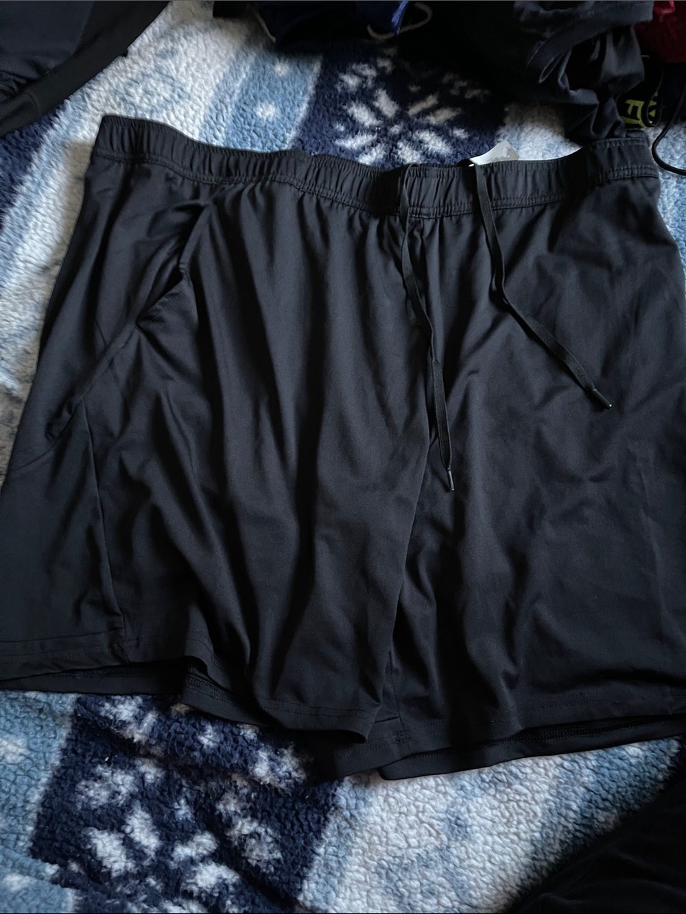 Men's Black Athletic Drawstring Shorts